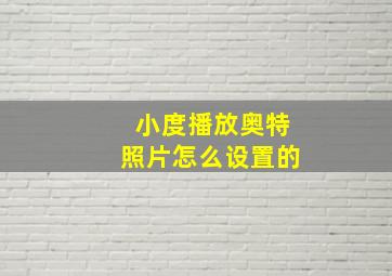 小度播放奥特照片怎么设置的