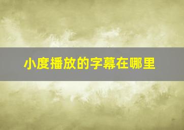 小度播放的字幕在哪里