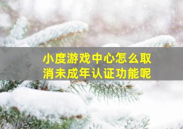 小度游戏中心怎么取消未成年认证功能呢