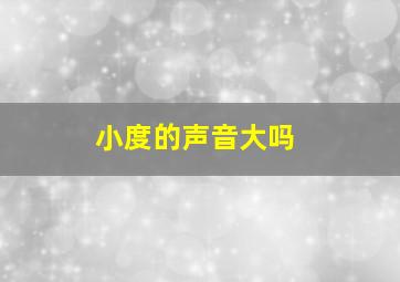 小度的声音大吗