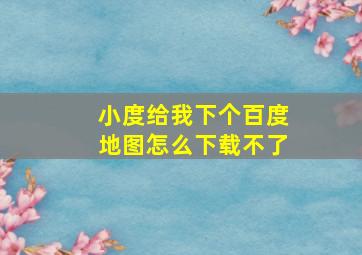 小度给我下个百度地图怎么下载不了