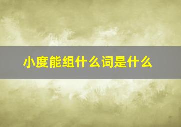 小度能组什么词是什么