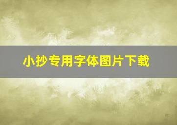 小抄专用字体图片下载