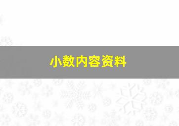 小数内容资料