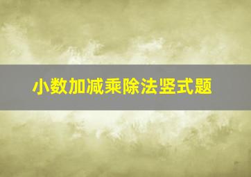 小数加减乘除法竖式题