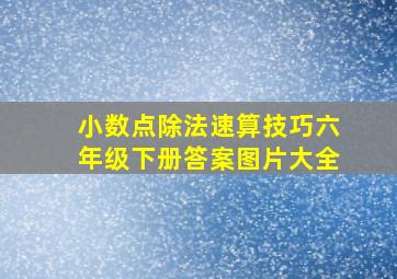 小数点除法速算技巧六年级下册答案图片大全