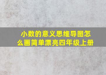 小数的意义思维导图怎么画简单漂亮四年级上册