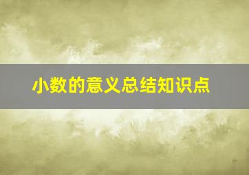 小数的意义总结知识点