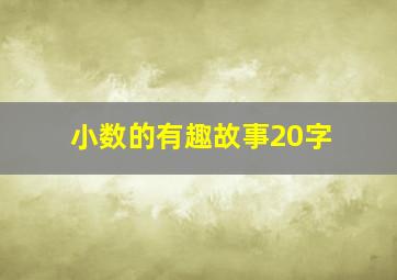 小数的有趣故事20字