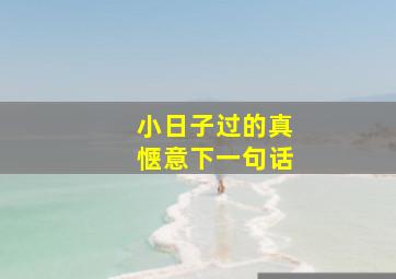 小日子过的真惬意下一句话