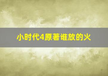 小时代4原著谁放的火