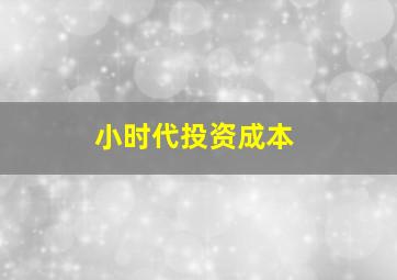 小时代投资成本