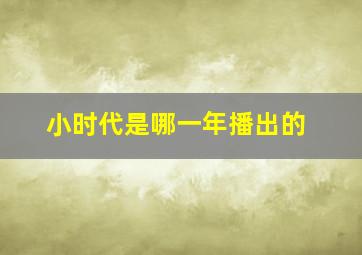 小时代是哪一年播出的