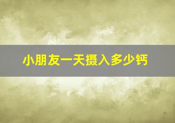 小朋友一天摄入多少钙