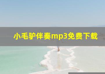 小毛驴伴奏mp3免费下载