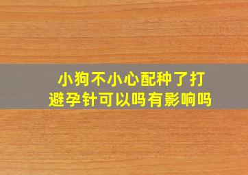 小狗不小心配种了打避孕针可以吗有影响吗