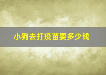 小狗去打疫苗要多少钱