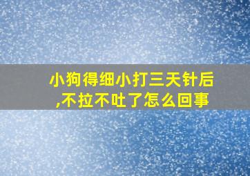 小狗得细小打三天针后,不拉不吐了怎么回事