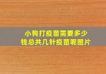 小狗打疫苗需要多少钱总共几针疫苗呢图片