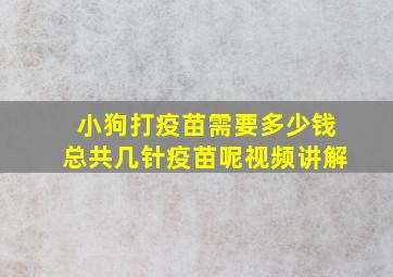 小狗打疫苗需要多少钱总共几针疫苗呢视频讲解