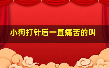 小狗打针后一直痛苦的叫