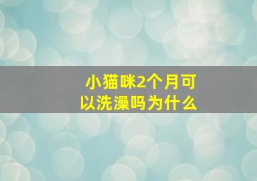 小猫咪2个月可以洗澡吗为什么