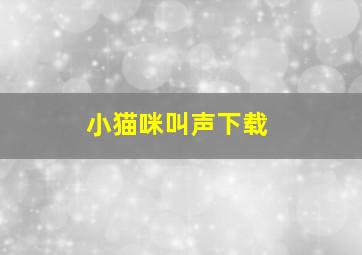 小猫咪叫声下载