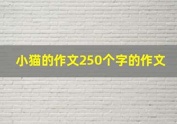 小猫的作文250个字的作文