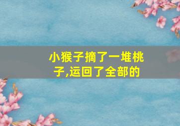 小猴子摘了一堆桃子,运回了全部的