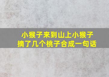 小猴子来到山上小猴子摘了几个桃子合成一句话