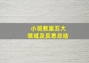 小班教案五大领域及反思总结