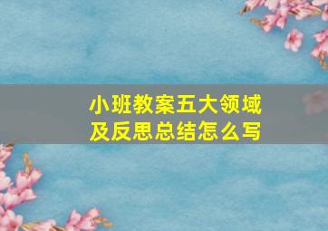 小班教案五大领域及反思总结怎么写