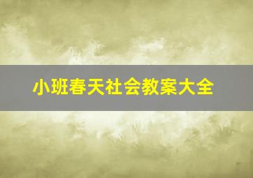 小班春天社会教案大全