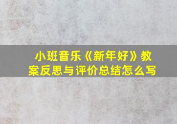 小班音乐《新年好》教案反思与评价总结怎么写