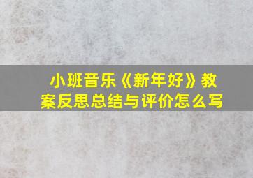 小班音乐《新年好》教案反思总结与评价怎么写