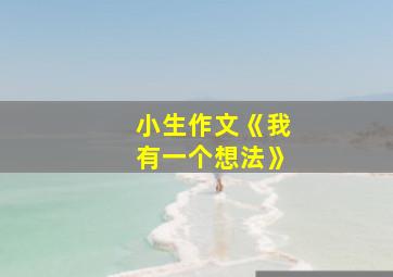 小生作文《我有一个想法》