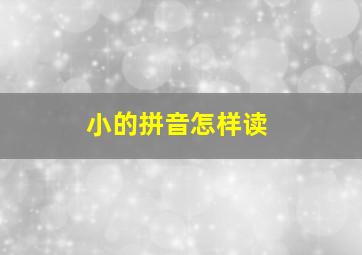 小的拼音怎样读