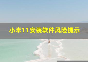 小米11安装软件风险提示