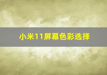 小米11屏幕色彩选择