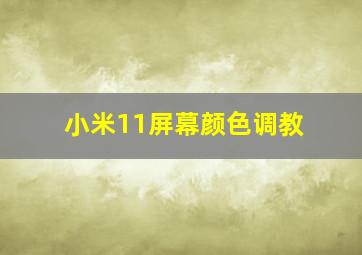 小米11屏幕颜色调教