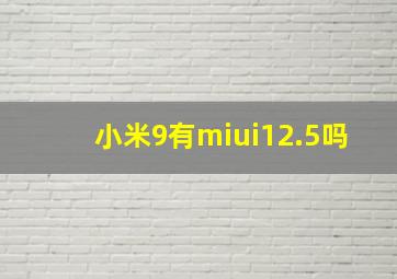 小米9有miui12.5吗