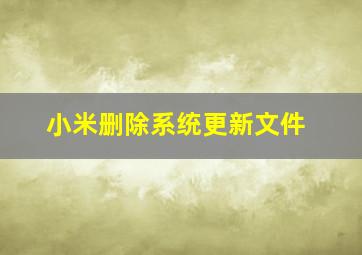 小米删除系统更新文件