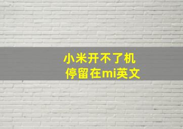 小米开不了机停留在mi英文