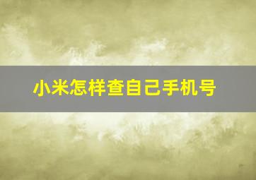 小米怎样查自己手机号