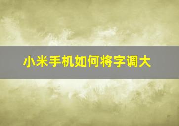 小米手机如何将字调大