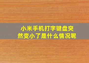 小米手机打字键盘突然变小了是什么情况呢