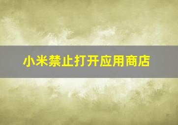 小米禁止打开应用商店