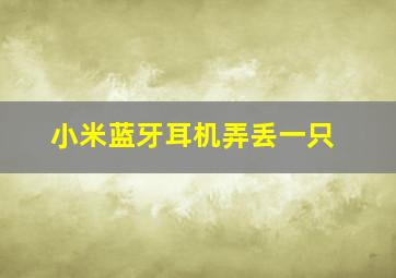 小米蓝牙耳机弄丢一只