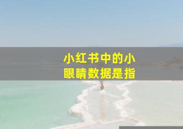 小红书中的小眼睛数据是指