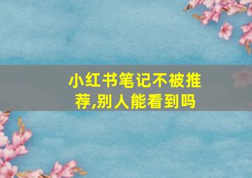 小红书笔记不被推荐,别人能看到吗